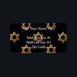 Etiqueta Estrella de David<br><div class="desc">Estrella de David - Disponible en azul u oro. Puede agregar sus propias palabras,  imágenes y/o cambiar el color de fondo utilizando las excelentes herramientas de personalización de Zazzle. Esta imagen está disponible en docenas de otros productos también.</div>