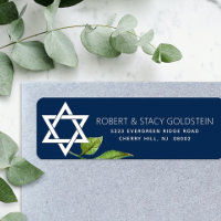 Estrella de David Floral de Navy Blue Bat Mitzvah