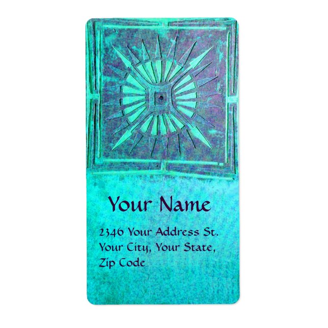 Etiqueta ESTRELLA DE LA MAÑANA, turquesa azul (Frente)