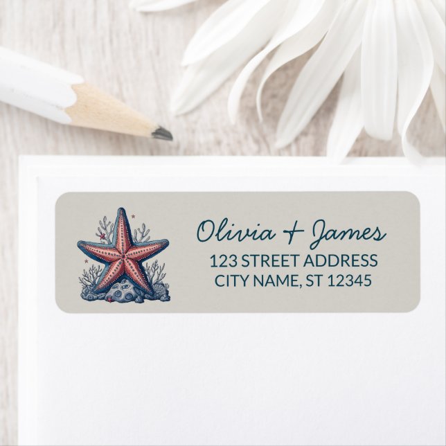 Etiqueta Estrella de mar naval azul marino dirección de dev (In situ)