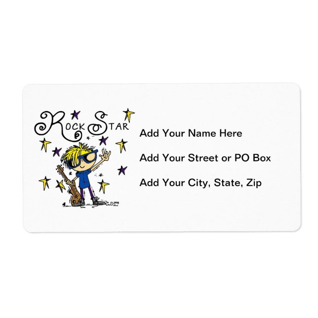 Etiqueta Estrella de rock de Blond Boy (Frente)