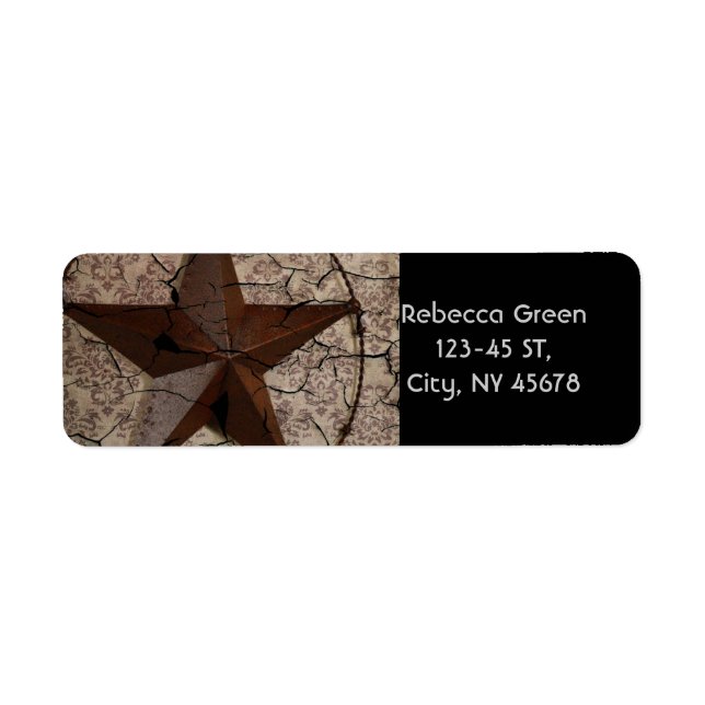 Etiqueta Estrella de Texas, primitiva del país occidental r (Frente)