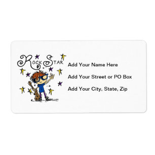 Etiqueta Estrella del rock del muchacho del Redhead