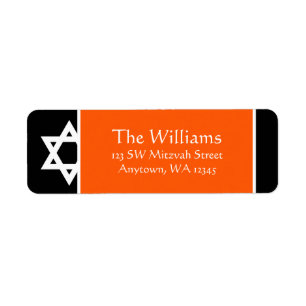 Etiqueta Estrella negra anaranjada del remite de David