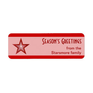 Etiqueta Estrella Roja stripe los saludos de la temporada p