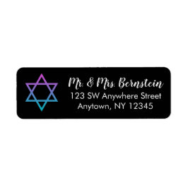 Etiqueta Estrella Verde azulada morada de David Dirección d