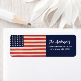 Etiqueta Estrellas antiguas y banderas americanas