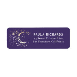 Etiqueta Estrellas de la Luna Celestial Noche Mística Cielo