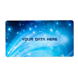 Etiqueta Estrellas de luz del norte azul + tu texto e ideas