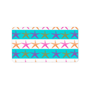 Etiqueta Estrellas de mar del tema de la playa del verano