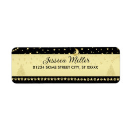 Etiqueta Estrellas de Navidades brillantes de oro, trapos d