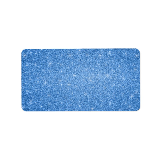 Etiqueta Estrellas de purpurina azul (Frente)