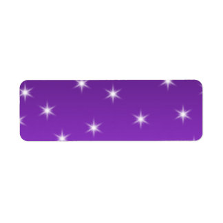 Etiqueta Estrellas moradas y blancas, patrón.