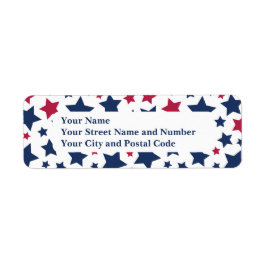 Etiqueta Estrellas rojas y azules - Patrón de bandera estad