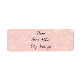 Etiqueta Estrellas rosas y blancas giratorias