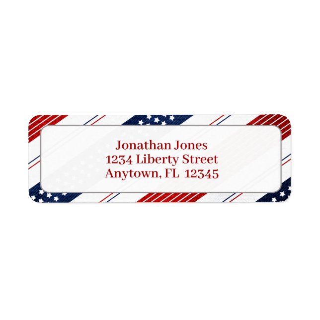 Etiqueta Estrellas y franjas del Día de la Independencia |  (Frente)