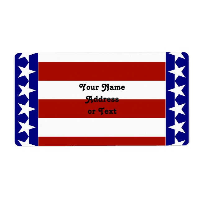 Etiqueta Estrellas y tiras de rojo blanco y azul (Frente)