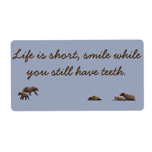 Etiqueta etiquetar osos grizzy y un dicho (Frente)