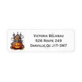Etiqueta Étiquette d’adresse de retour Halloween – Citrouil