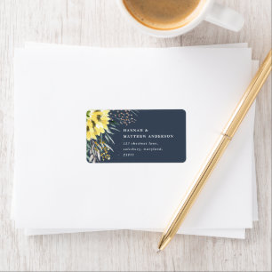 Etiqueta Eucalipto de girasol rústico azul marino