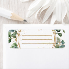 Etiqueta Eucalipto Dorado Brillante - Boda Verde