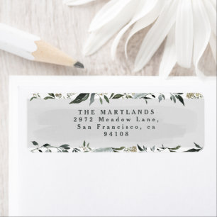 Etiqueta Eucalipto foliage moderno verde gris elegante