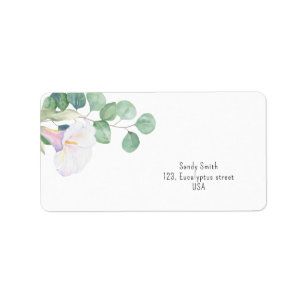Etiqueta Eucalipto y flor de cala - baby shower nupcial