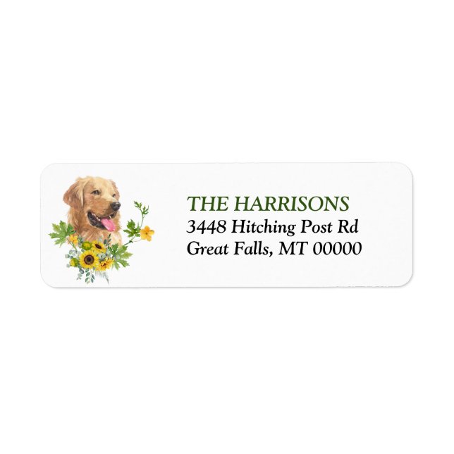 Etiqueta Eucalyptus Golden Retriever Dog (Frente)