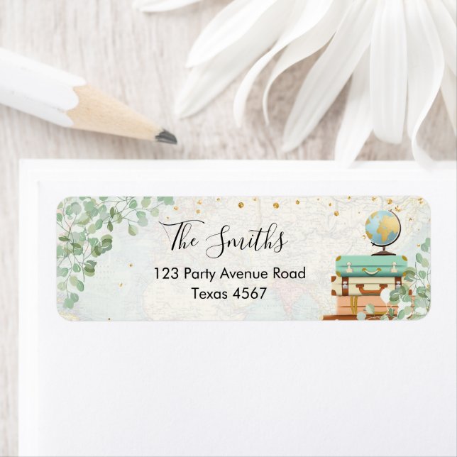 Etiqueta Eucalyptus Greenery Travel Shower Dirección de Ret (In situ)