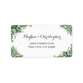 Etiqueta Eucalyptus Greenery Wedding RSVP Dirección de devo