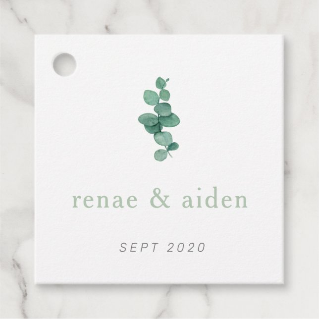 Etiqueta Eucalyptus, verde mínimo (Anverso)