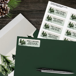 Etiqueta Evergreen Mountain Forest Green White Black