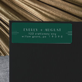 Etiqueta EVERLY Art Deco Emerald Return Address Labels