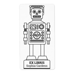 Etiqueta Ex Libris - Bibliotecario Robot v3