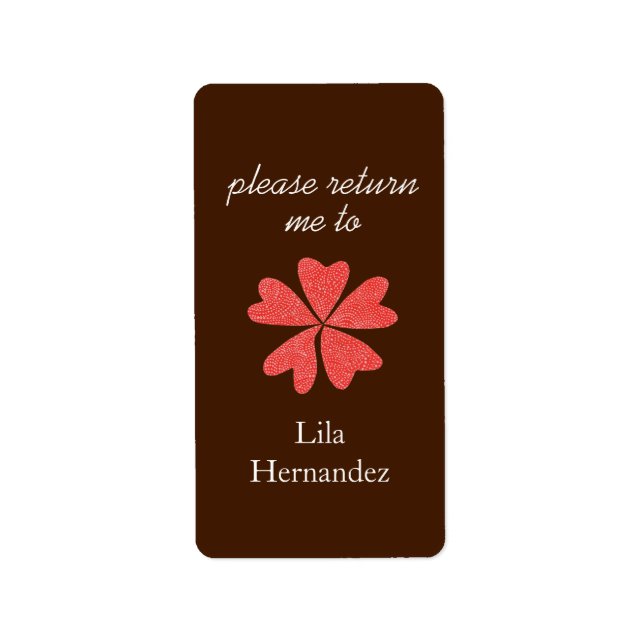Etiqueta Ex libris de chocolate y rojo (Frente)