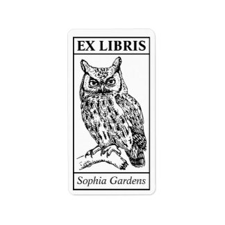 Etiqueta Ex Libris - Owl