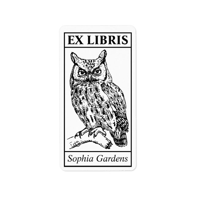 Etiqueta Ex Libris - Owl (Frente)
