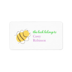 Etiqueta Ex libris personalizado de abeja pequeña