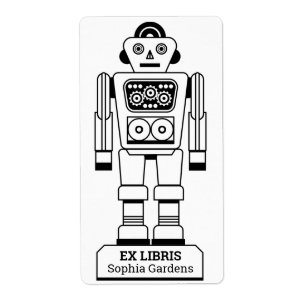 Etiqueta Ex Libris - Robot Librarian v2