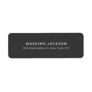 Etiqueta Exclusivo Personal Moderno Gris Oscuro Negro