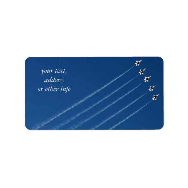 Etiqueta F-16 Thunderbirds Cinco Formación (Frente)