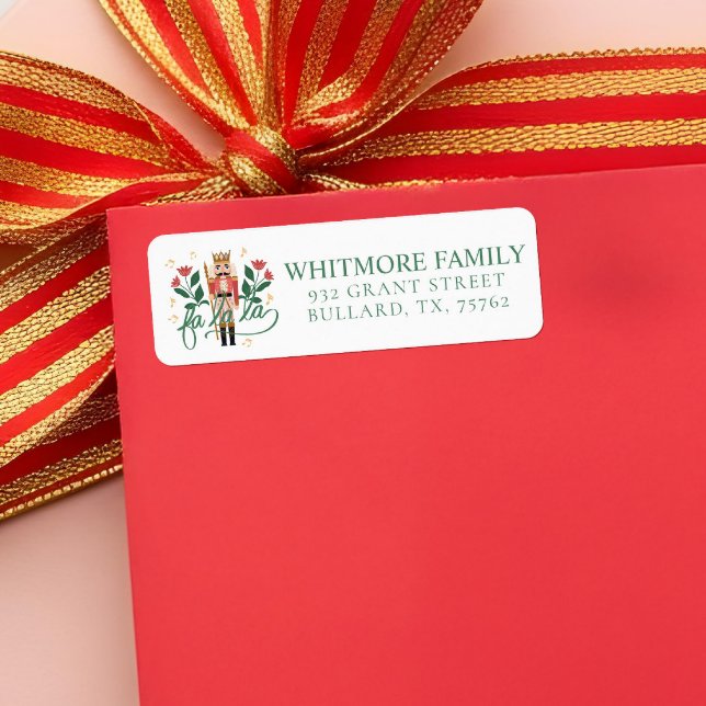 Etiqueta Fa La La Whimsical Nutcracker Ballet Navidades (Fa La La Whimsical Nutcracker Ballet Christmas Label)