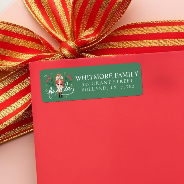 Etiqueta Fa La La Whimsical Nutcracker Ballet Navidades (Fa La La Whimsical Nutcracker Ballet Christmas Label)