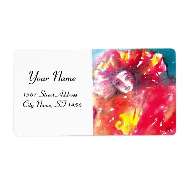 ETIQUETA FACHAS MASQUERADAS VENECIANAS - MÁSCARA EN ROJO (Frente)