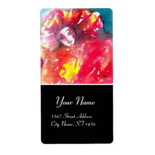 ETIQUETA FACHAS MASQUERADAS VENECIANAS - MÁSCARA EN ROJO