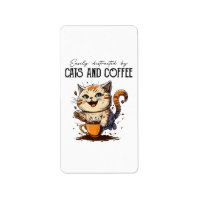 Fácilmente Distraído Por Gatos Y Café Amantes De L