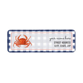 Etiqueta Faded Gingham Crab