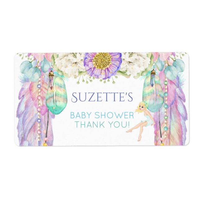 Etiqueta Fairy Dream Catcher Water Bottle Gift (Frente)