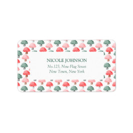 Etiqueta Fairy First Birday Cute Colorful Mushroom