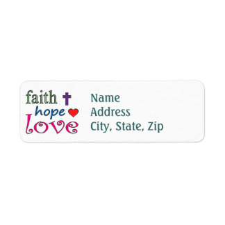 Etiqueta Faith Hope Love